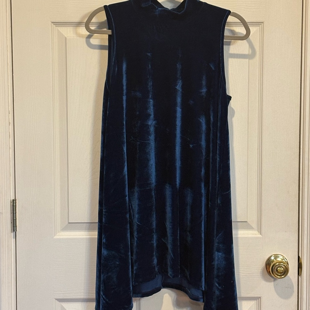 Sleeveless Royal Blue Velour Dress Size Medium
